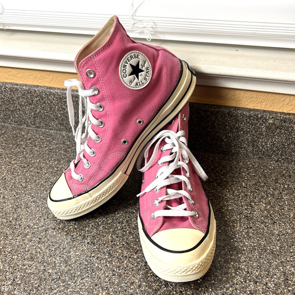 Converse Chuck Taylor All Star Hi-Top Pink Canvas Womens 12 Sneaker Mens 10 Lace - Picture 1 of 11